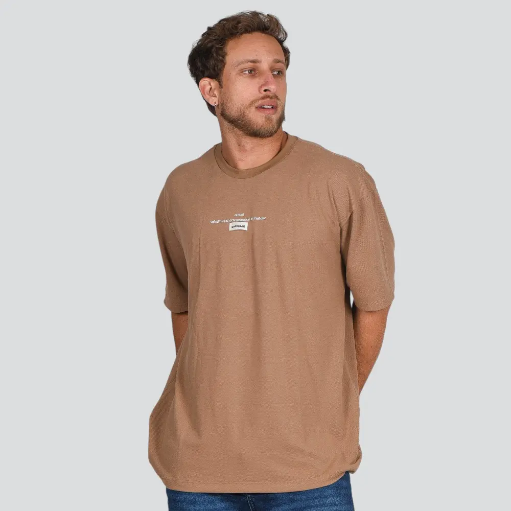 Camiseta Masculina Manga Curta Oversized Piquet Estampa