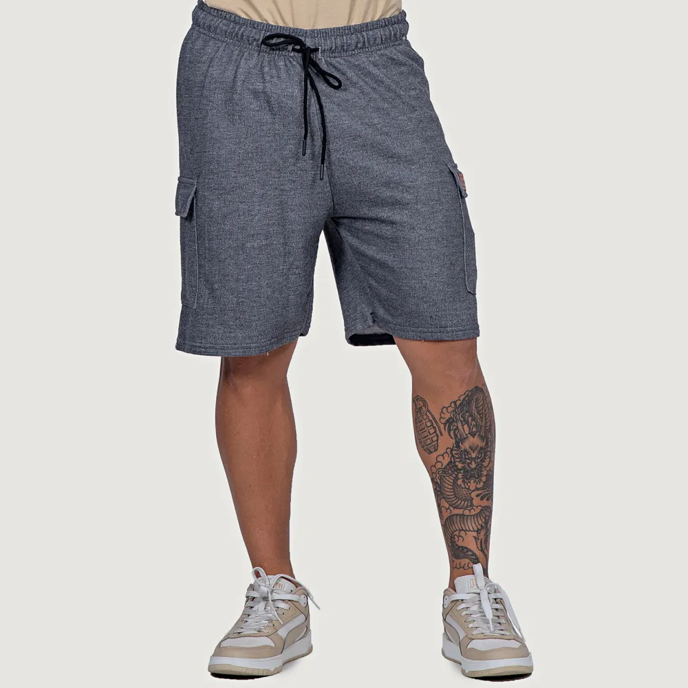 Bermuda Masculina Moletom Bolso Cargo