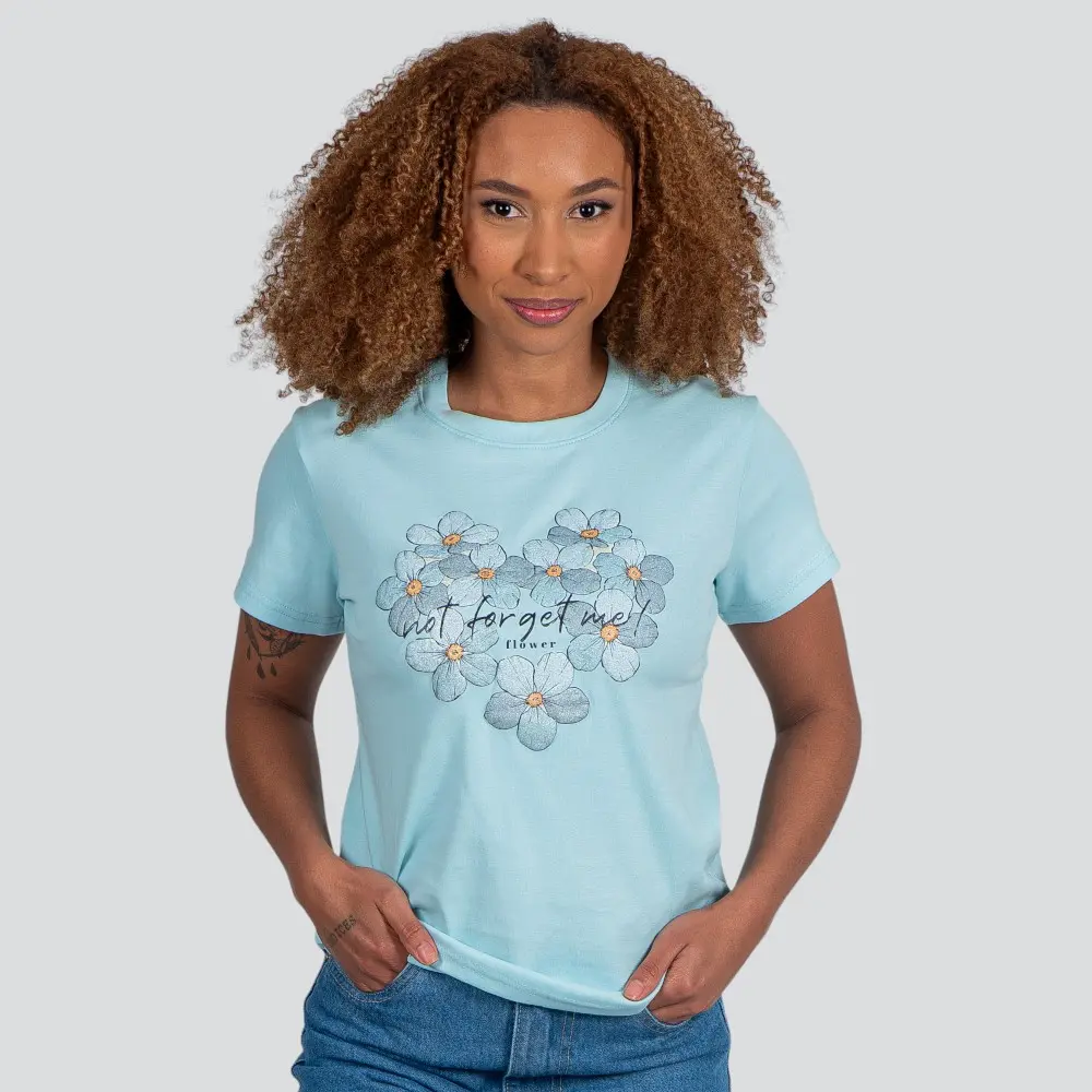 Blusa Feminina Manga Curta Gola Com Estampa