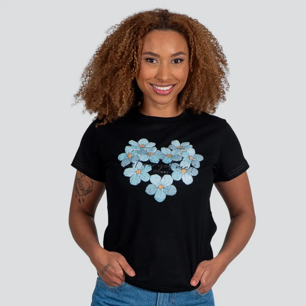 Blusa Feminina Manga Curta Gola Com Estampa