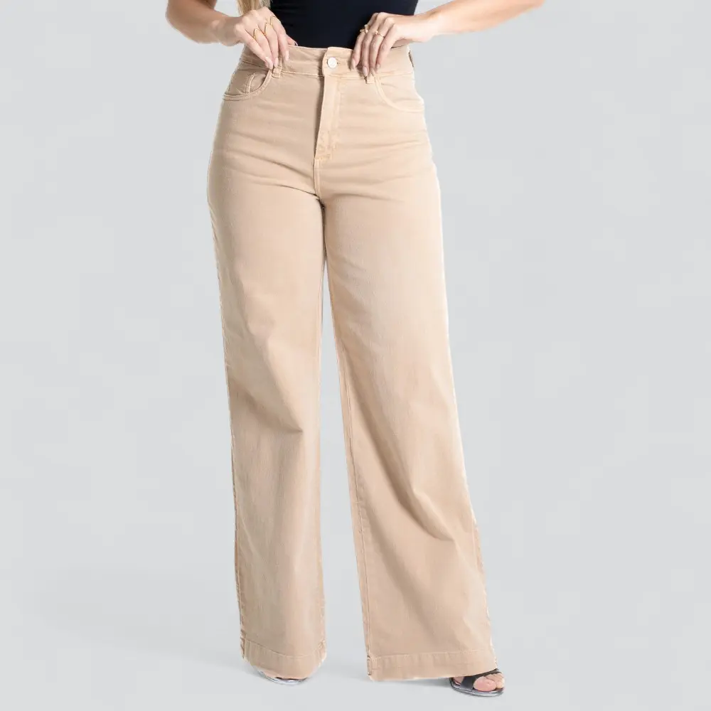 Calça Sarja Feminina Wide Leg