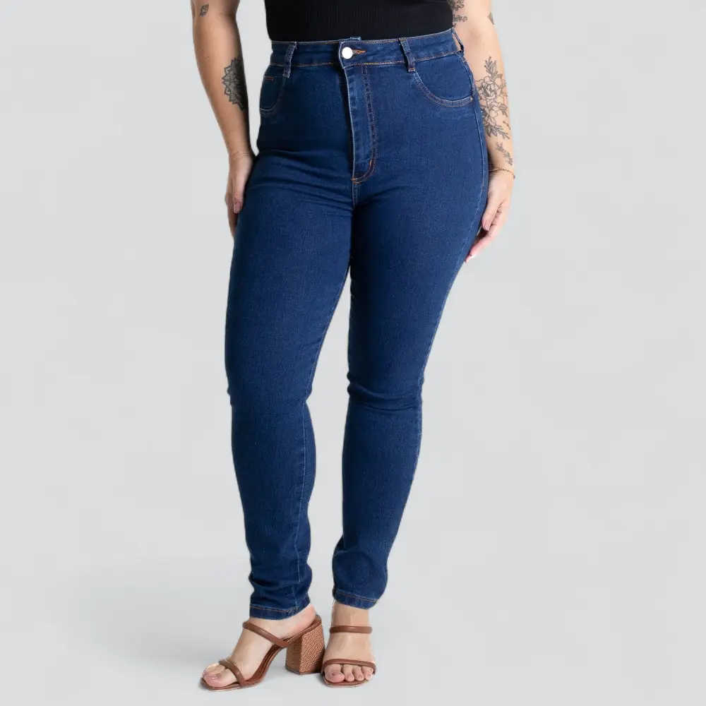 Calça Jeans Feminina Plus Skinny